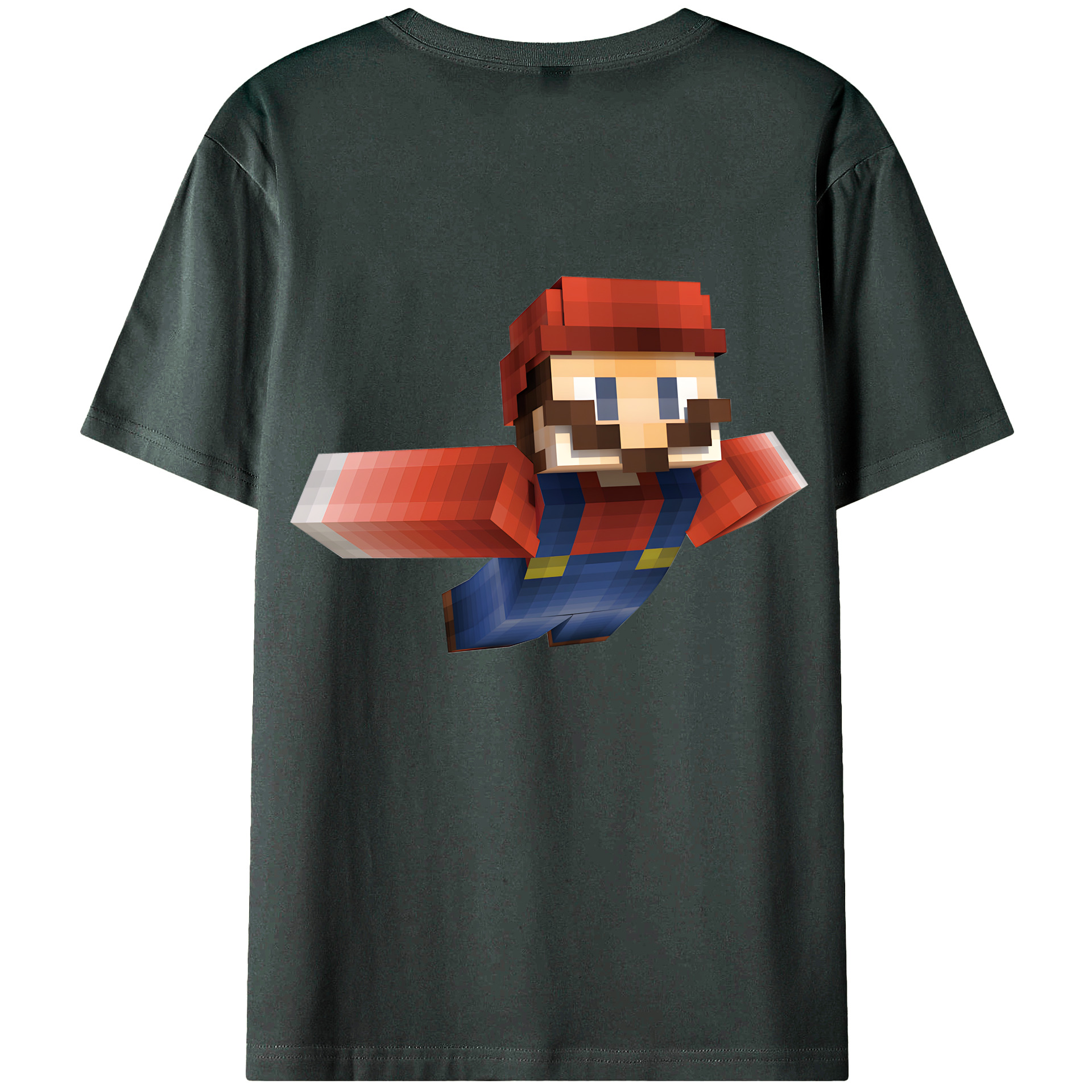 （画像用） マインクラフト ブロックの世界 Minecraft MC Block world 綿100％ メンズ半袖Tシャツ（バックプリント） 通気性